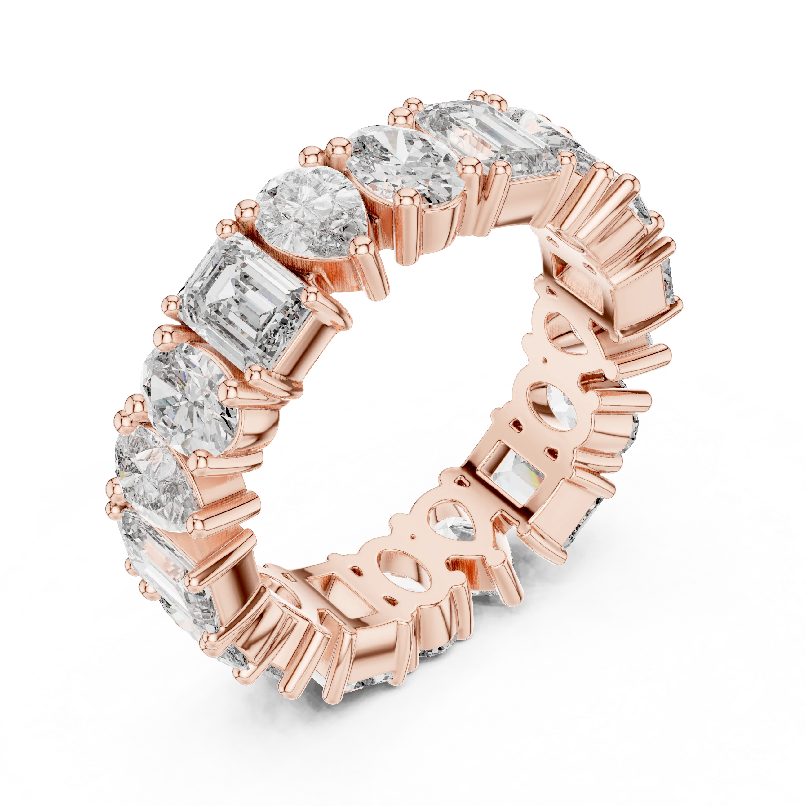4.19 CTTW Multi-Shape Lab Diamond VVS 10K Gold Eternity Band