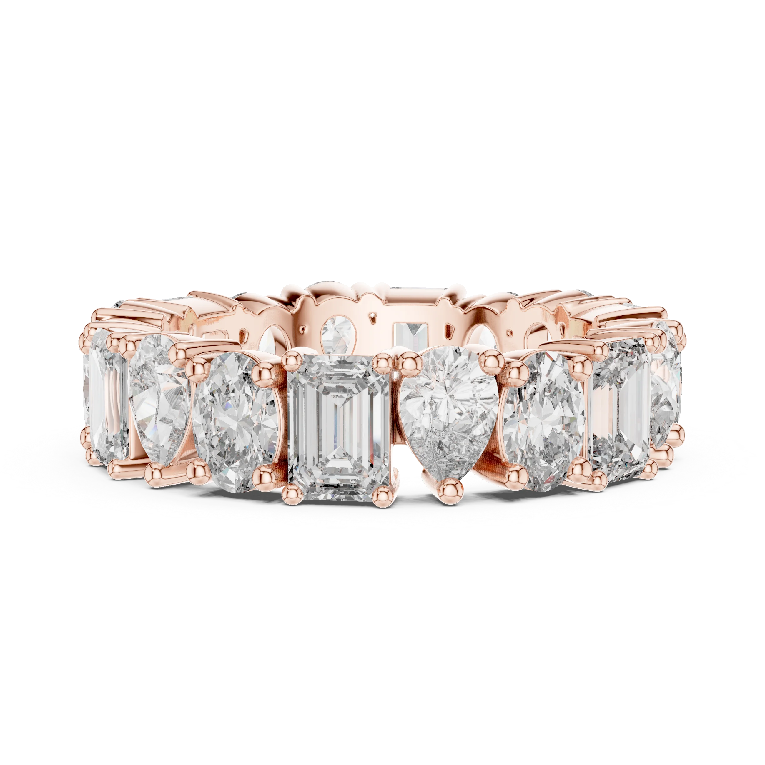 4.19 CTTW Multi-Shape Lab Diamond VVS 10K Gold Eternity Band
