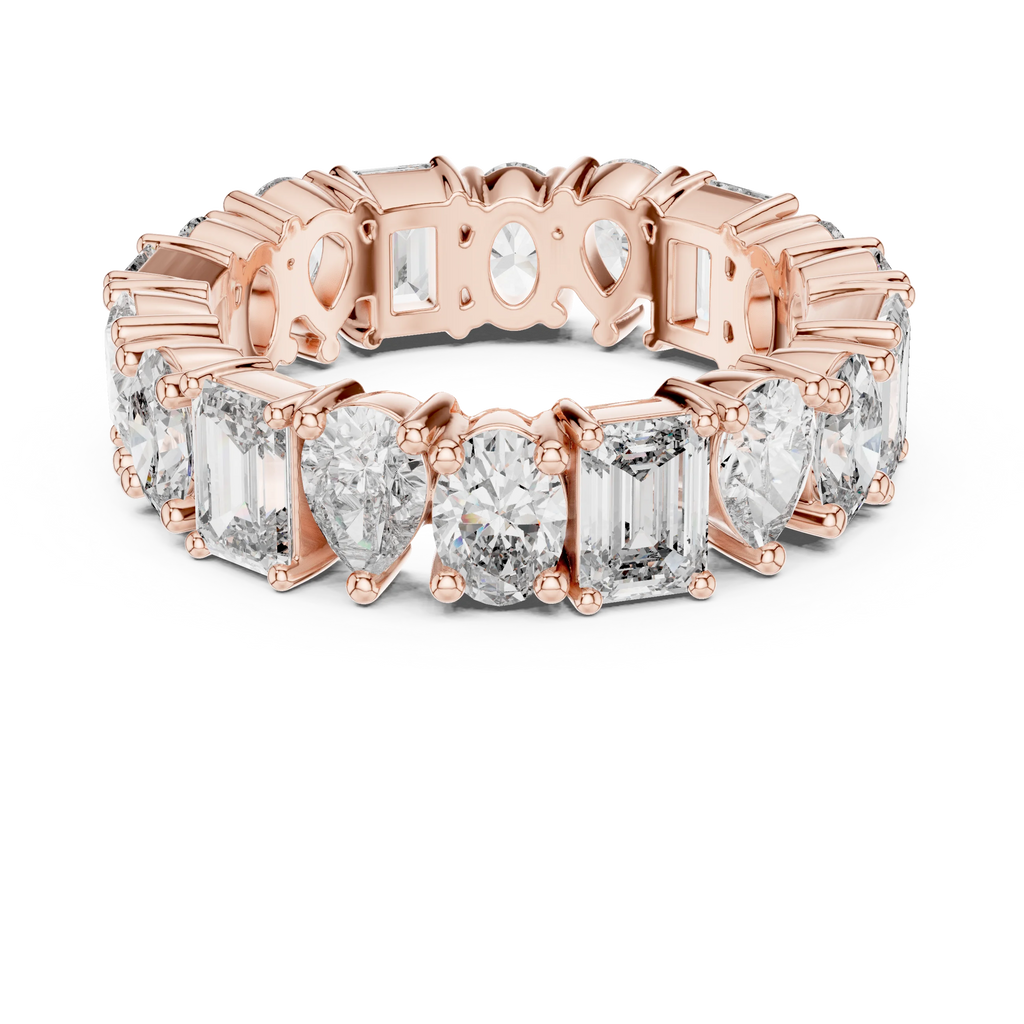 4.19 CTTW Multi-Shape Lab Diamond VVS 10K Gold Eternity Band