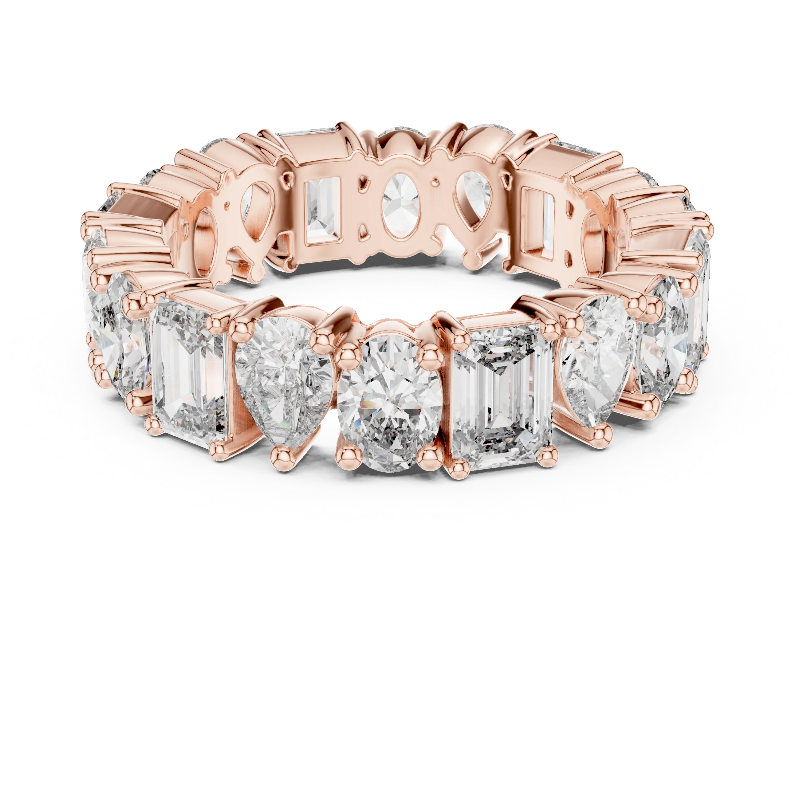 4.19 CTTW Multi-Shape Lab Diamond VVS 10K Gold Eternity Band