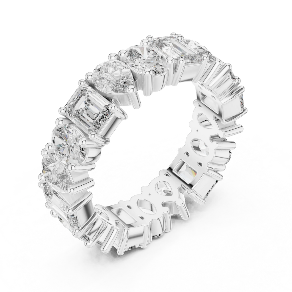 4.19 CTTW Multi-Shape Lab Diamond VVS 10K Gold Eternity Band