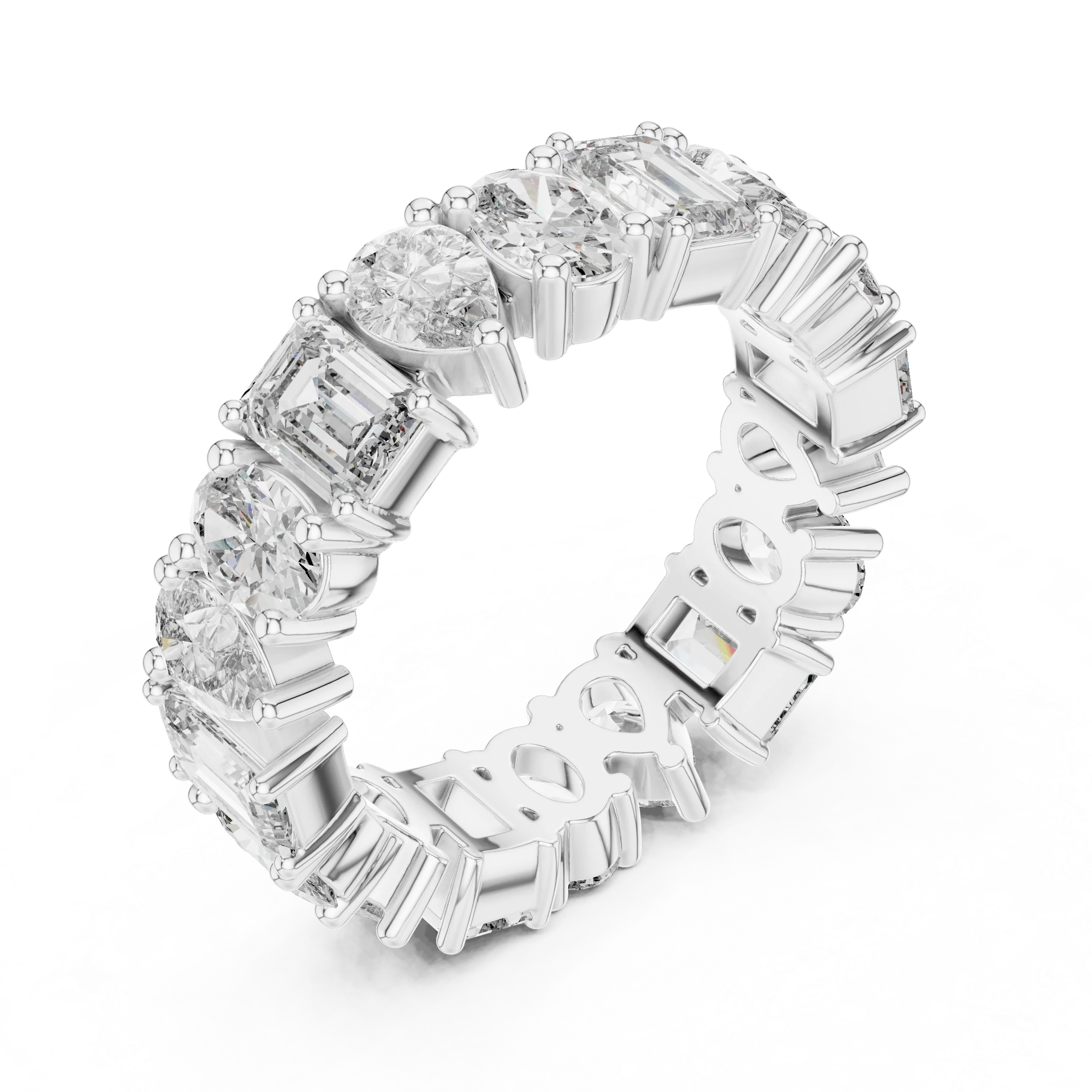 4.19 CTTW Multi-Shape Lab Diamond VVS 10K Gold Eternity Band