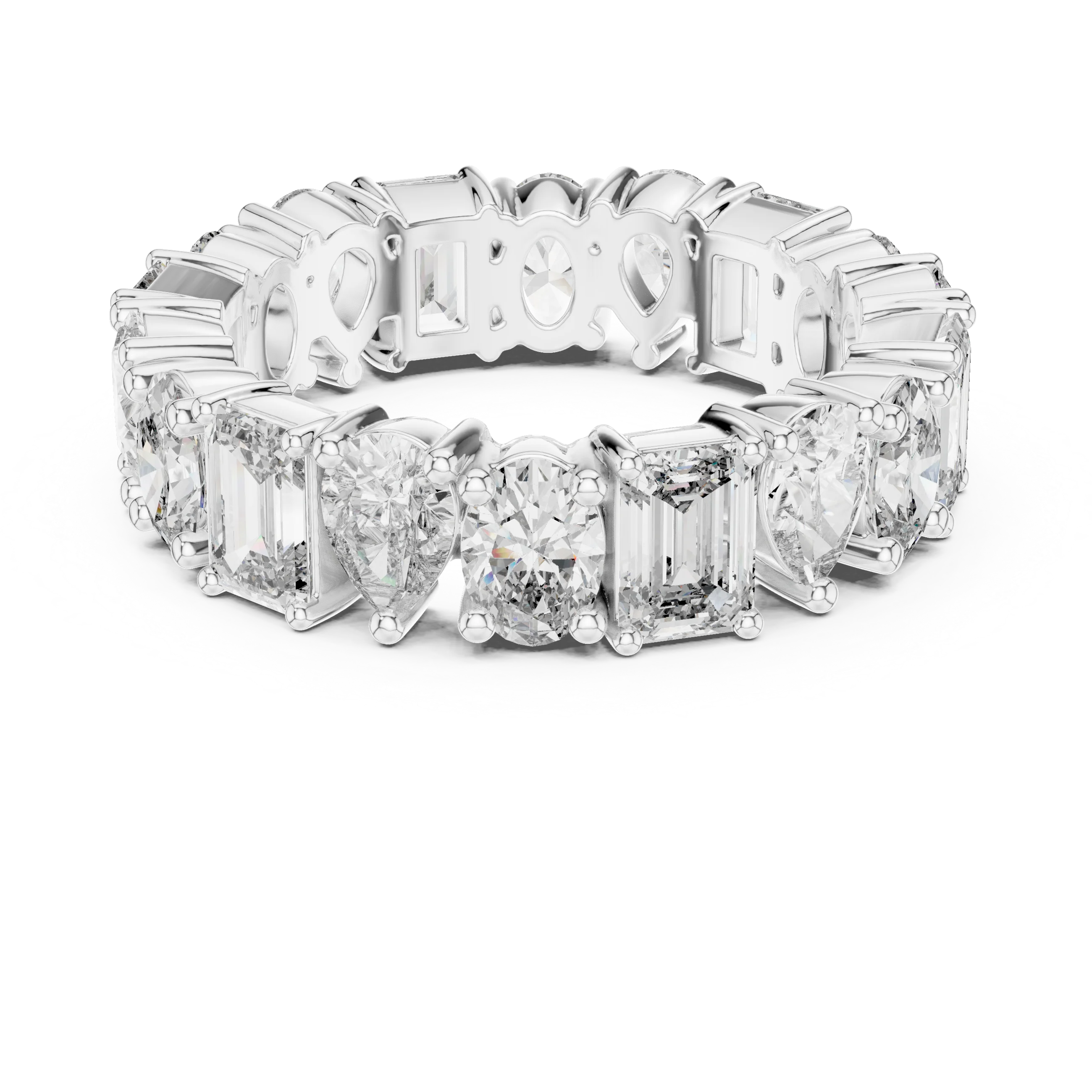 4.19 CTTW Multi-Shape Lab Diamond VVS 10K Gold Eternity Band