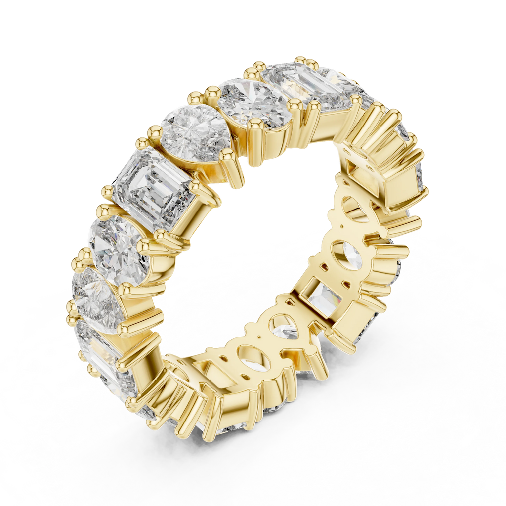 4.19 CTTW Multi-Shape Lab Diamond VVS 10K Gold Eternity Band