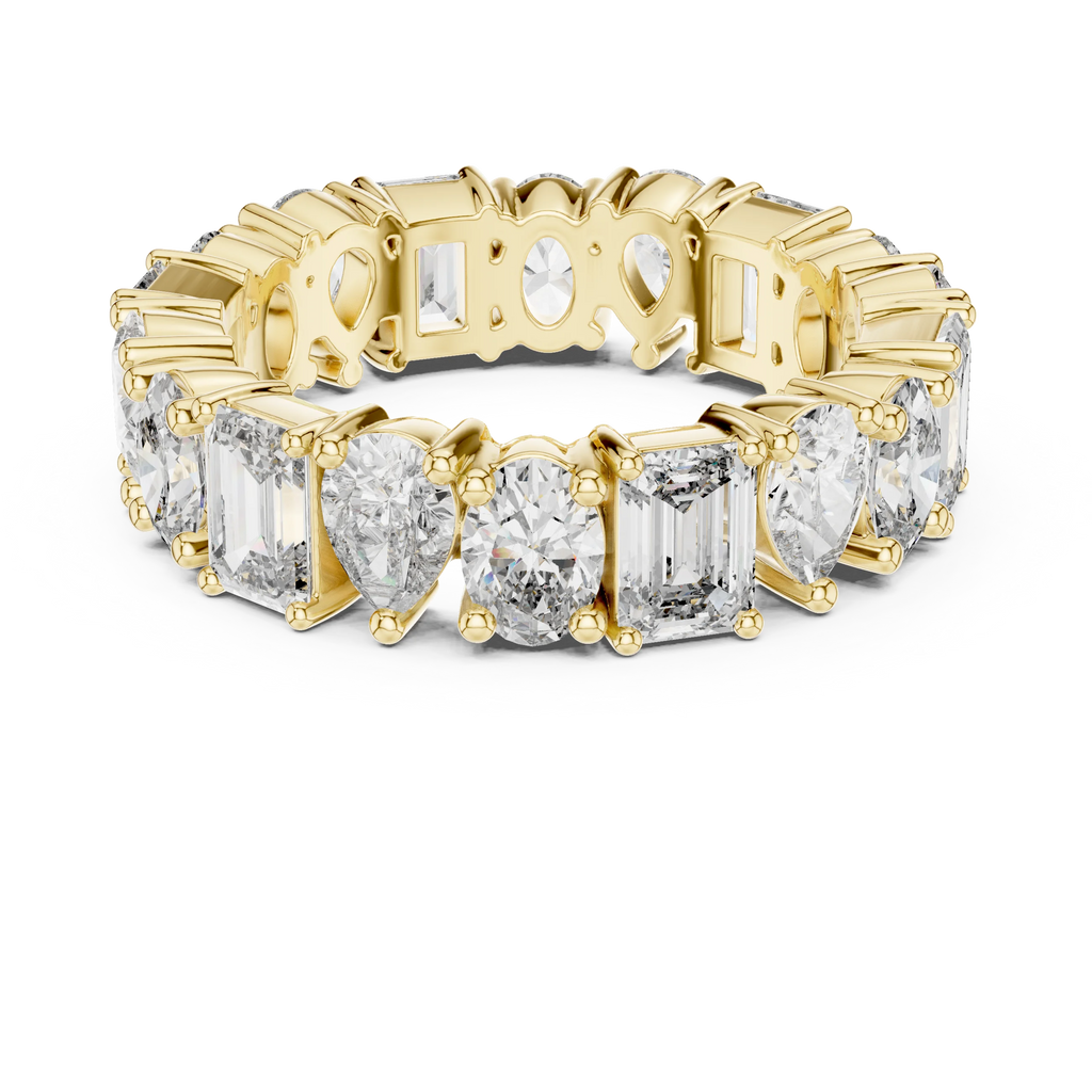 4.19 CTTW Multi-Shape Lab Diamond VVS 10K Gold Eternity Band