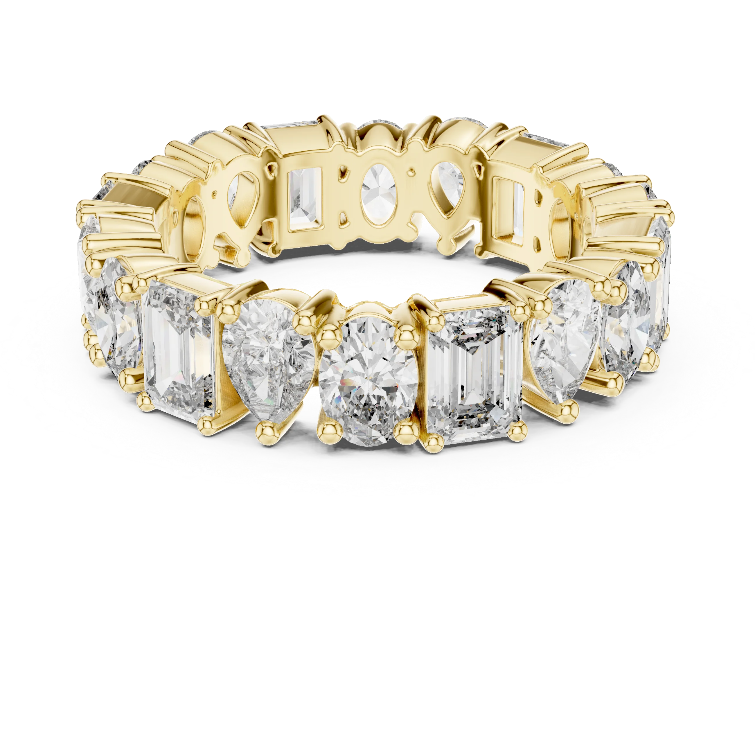 4.19 CTTW Multi-Shape Lab Diamond VVS 10K Gold Eternity Band