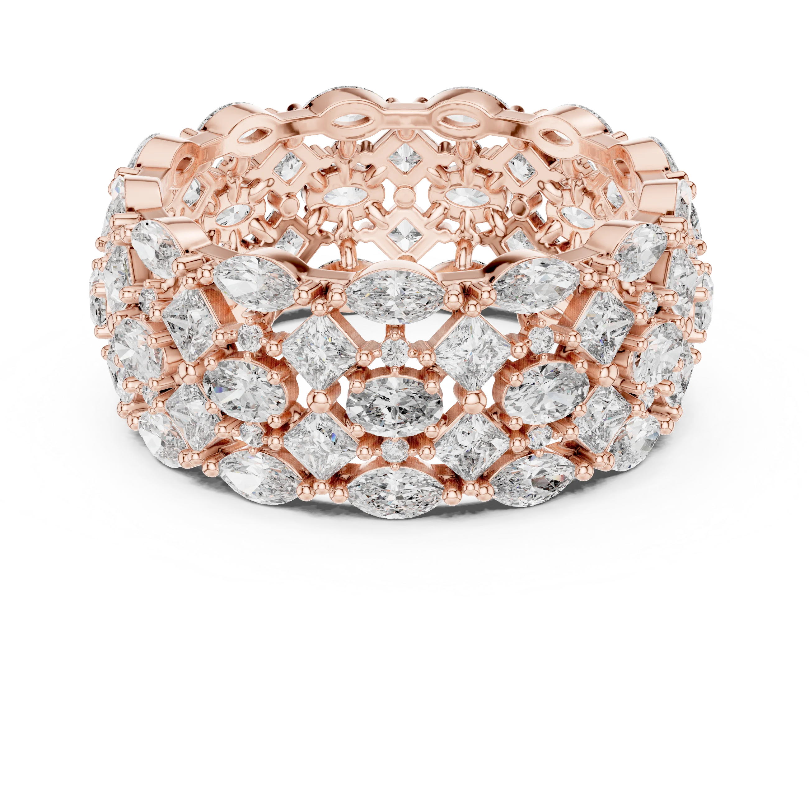 3.28 CT Shared Prong Oval Moissanite Engagement Ring
