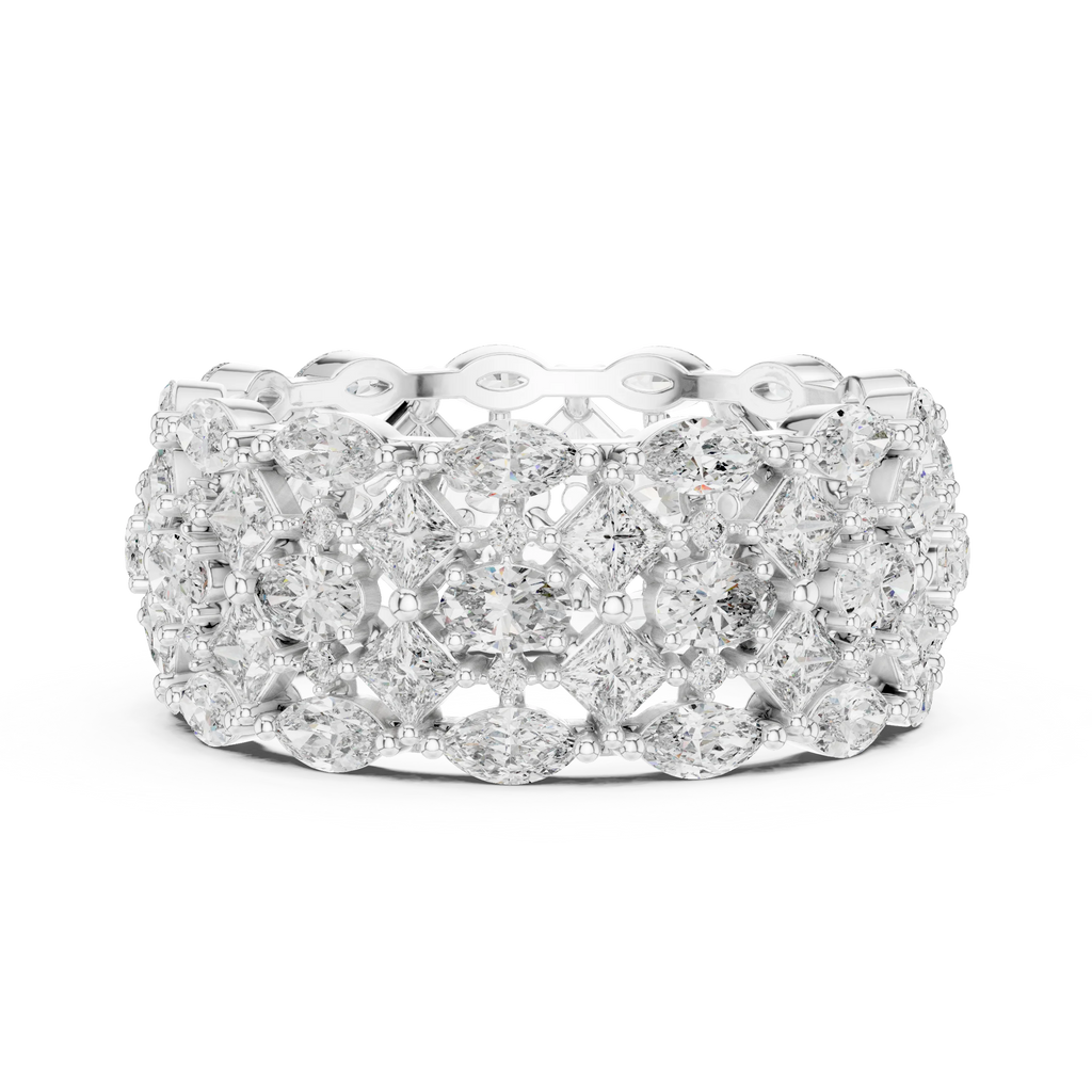 3.28 CT Shared Prong Oval Moissanite Engagement Ring