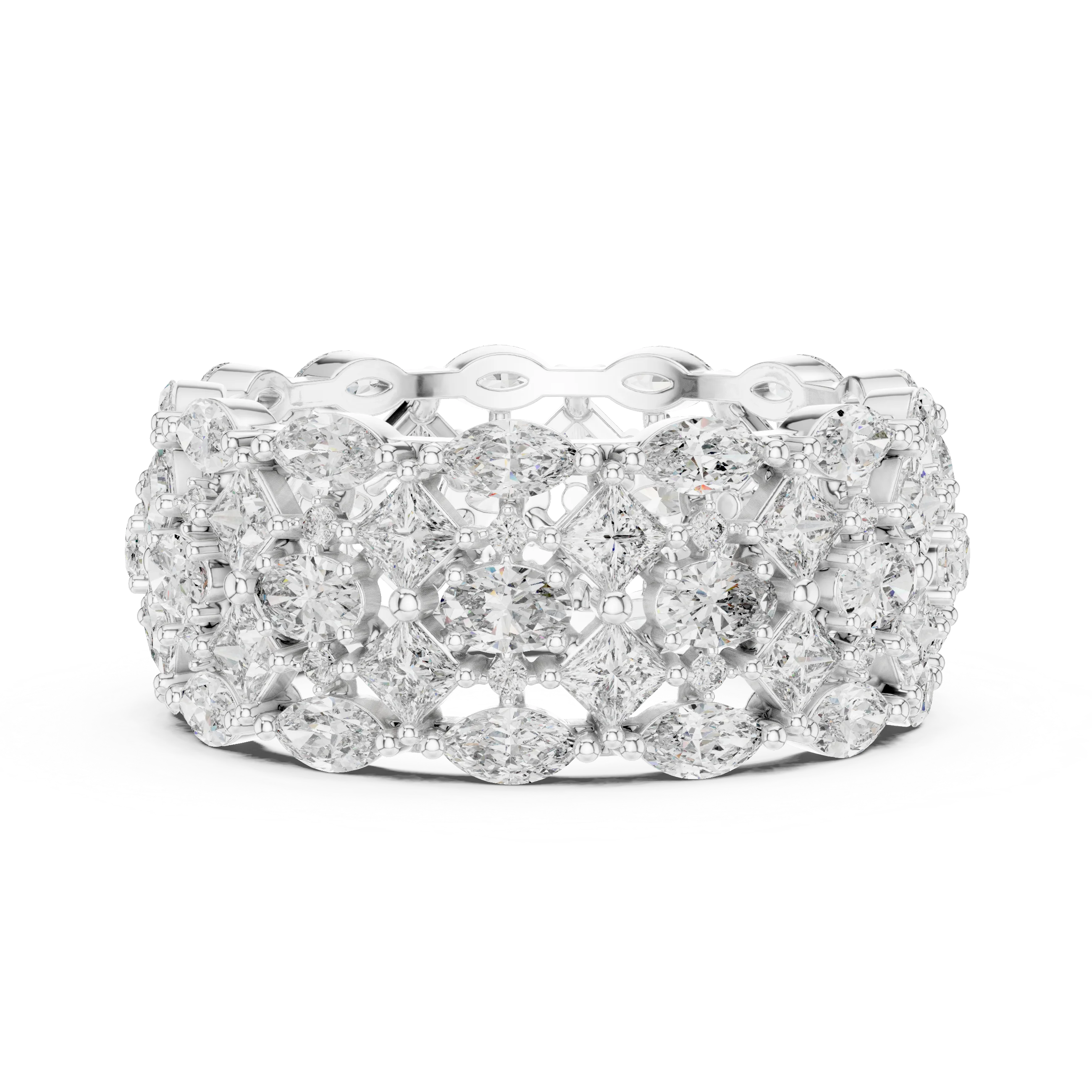3.28 CT Shared Prong Oval Moissanite Engagement Ring