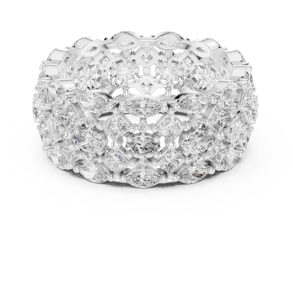 3.28 CT Shared Prong Oval Moissanite Engagement Ring