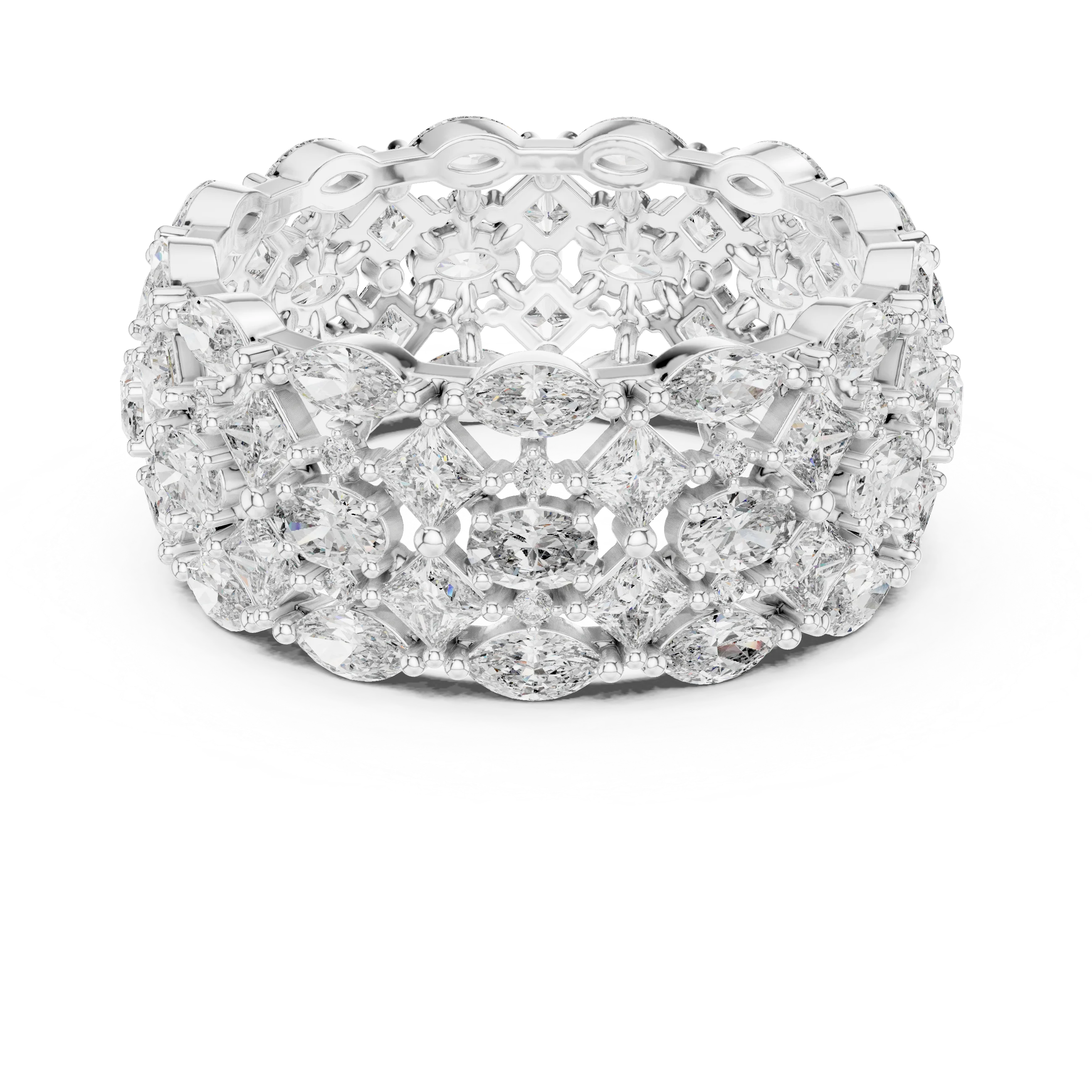 3.28 CT Shared Prong Oval Moissanite Engagement Ring