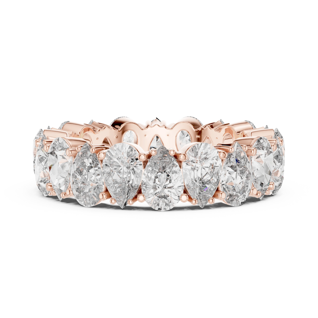 14K Gold Round Lab Diamond Eternity Band