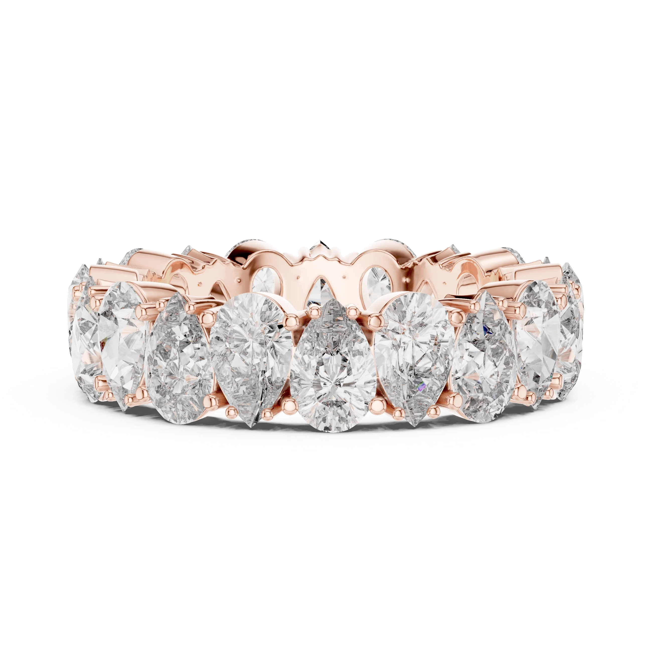 14K Gold Round Lab Diamond Eternity Band