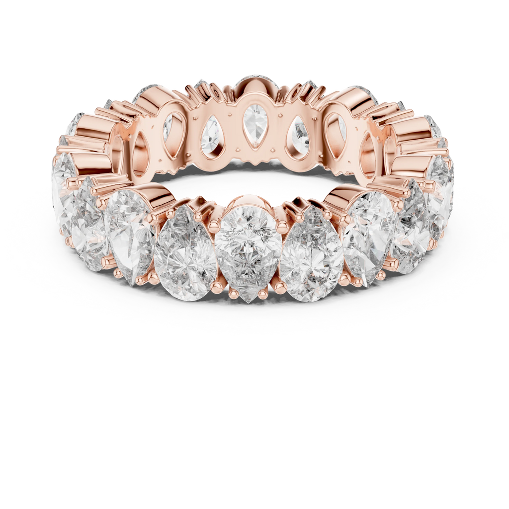 14K Gold Round Lab Diamond Eternity Band