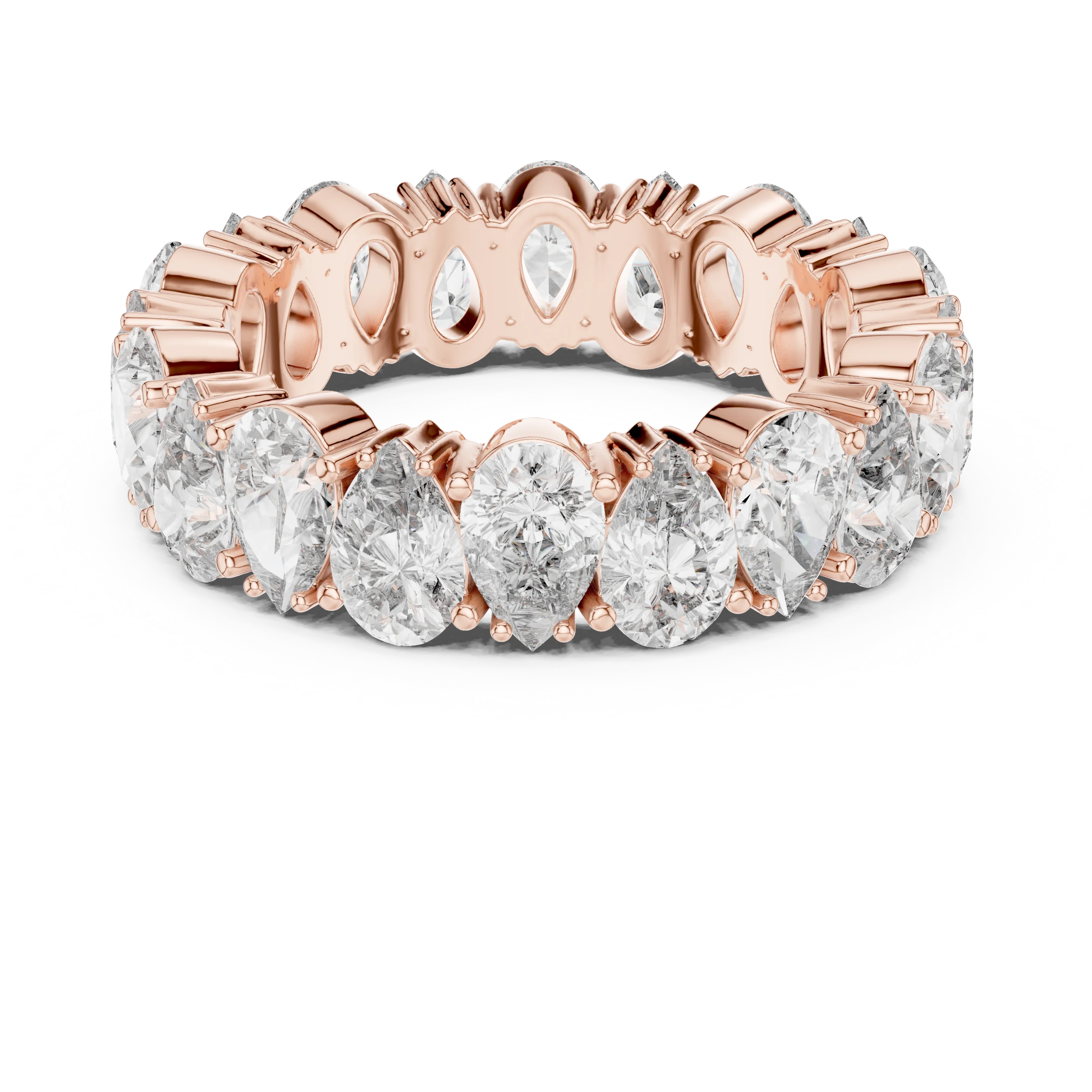 14K Gold Round Lab Diamond Eternity Band