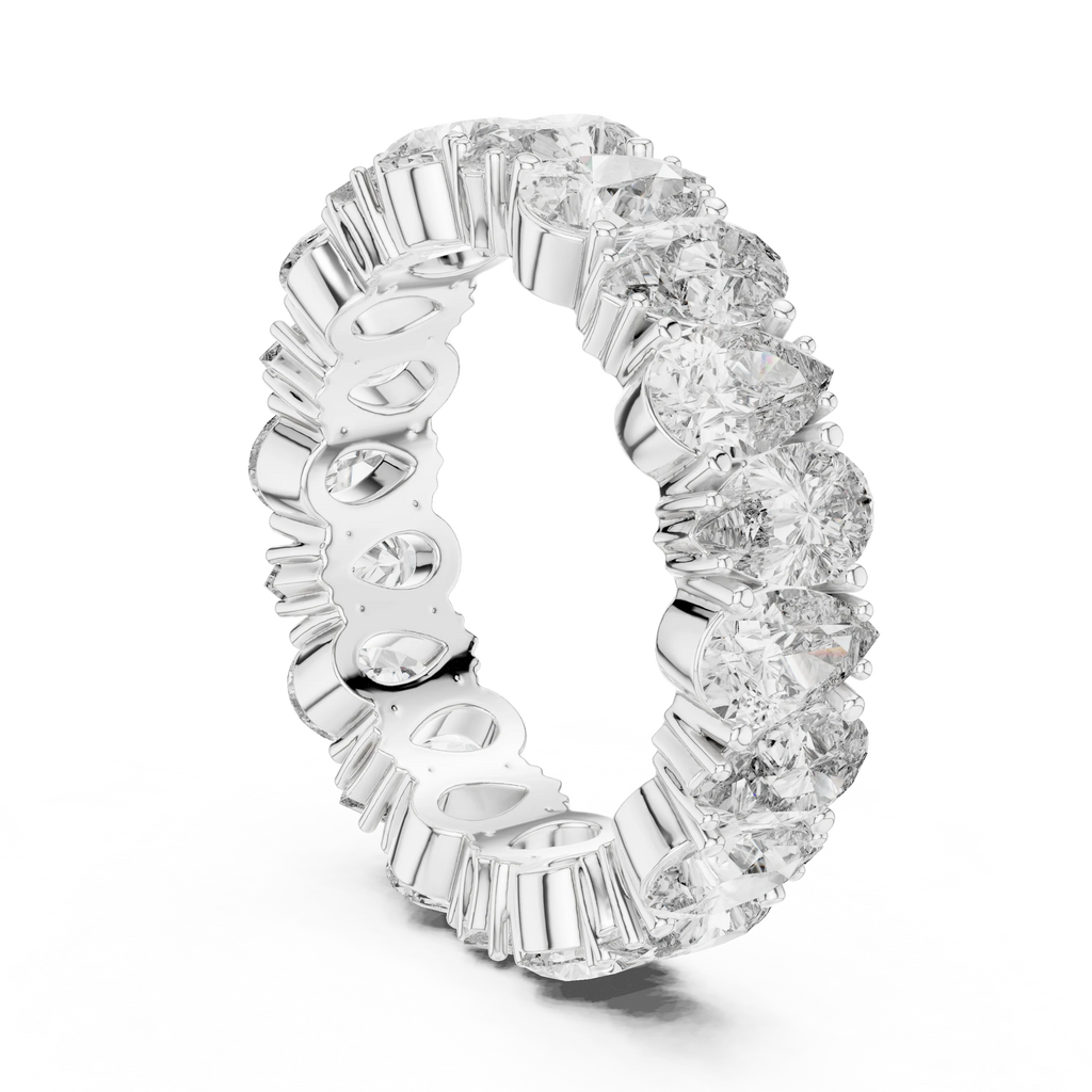 14K Gold Round Lab Diamond Eternity Band