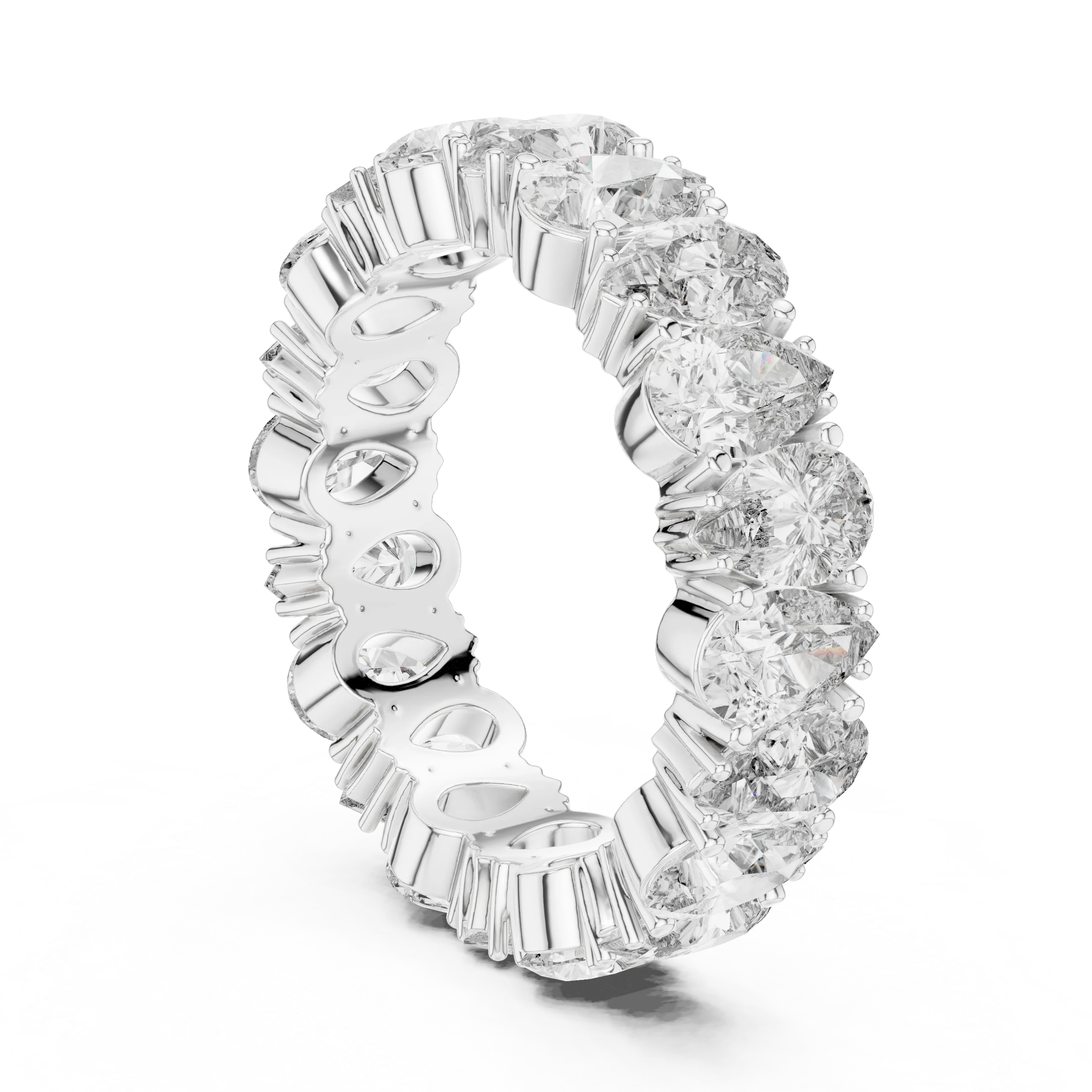 14K Gold Round Lab Diamond Eternity Band