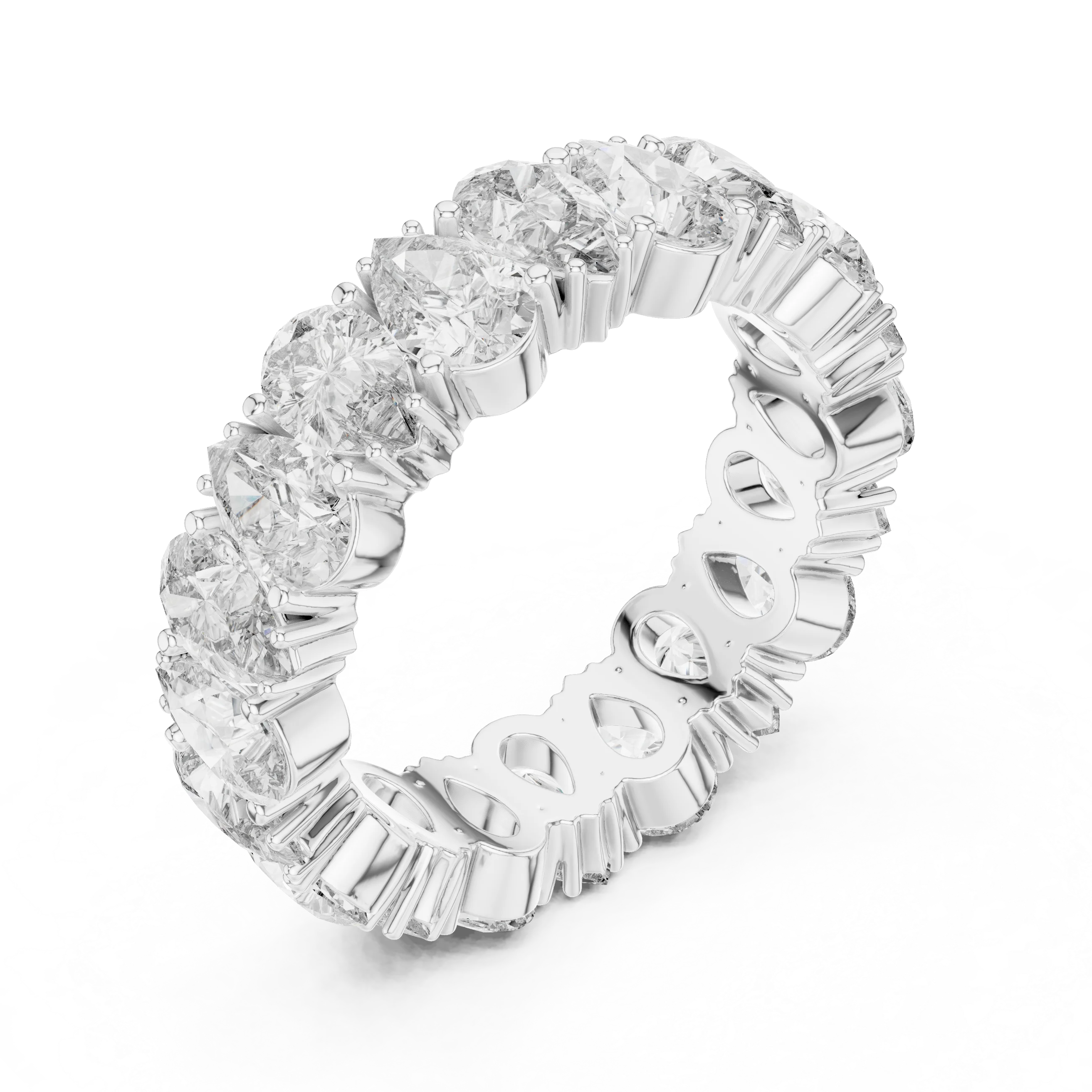 14K Gold Round Lab Diamond Eternity Band