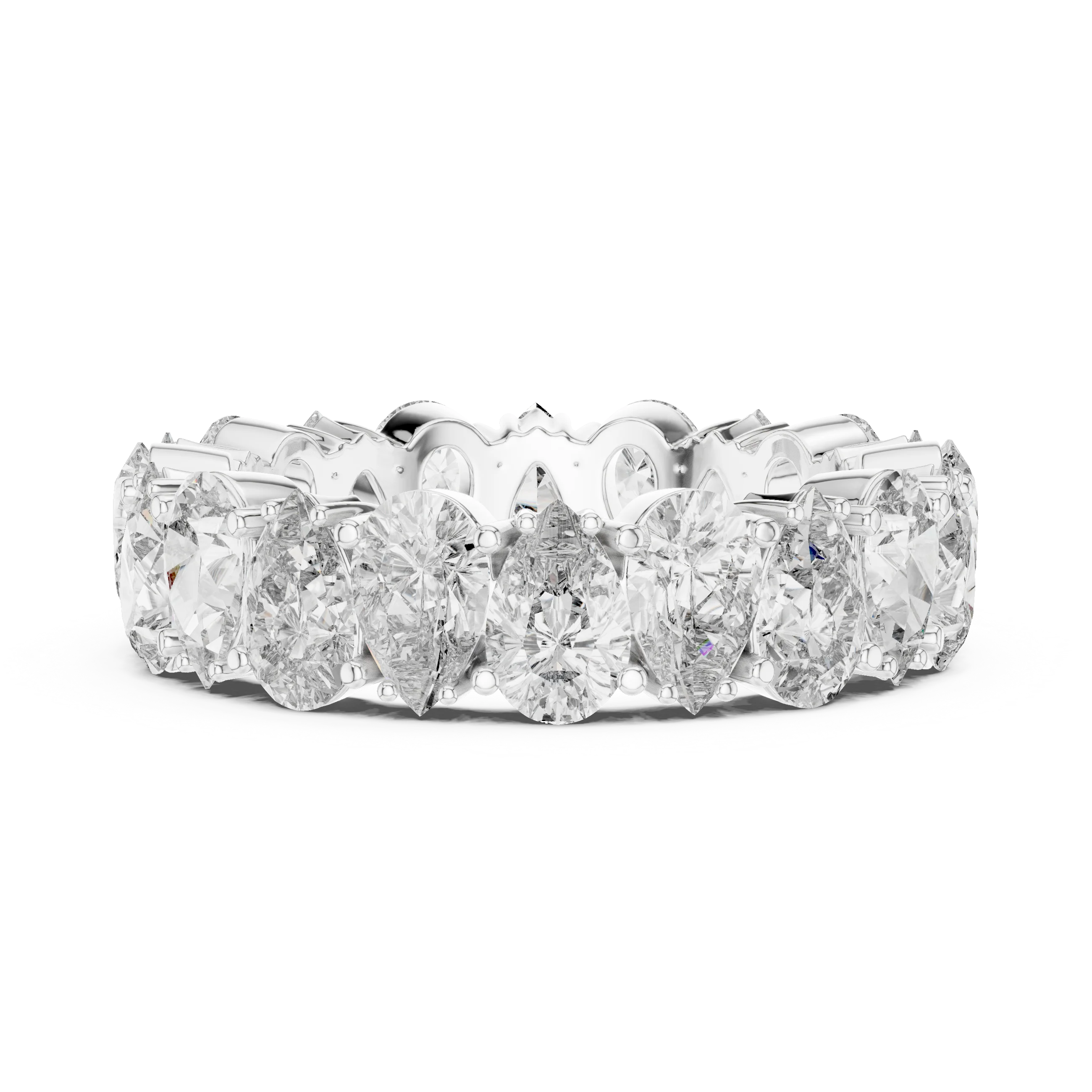 14K Gold Round Lab Diamond Eternity Band