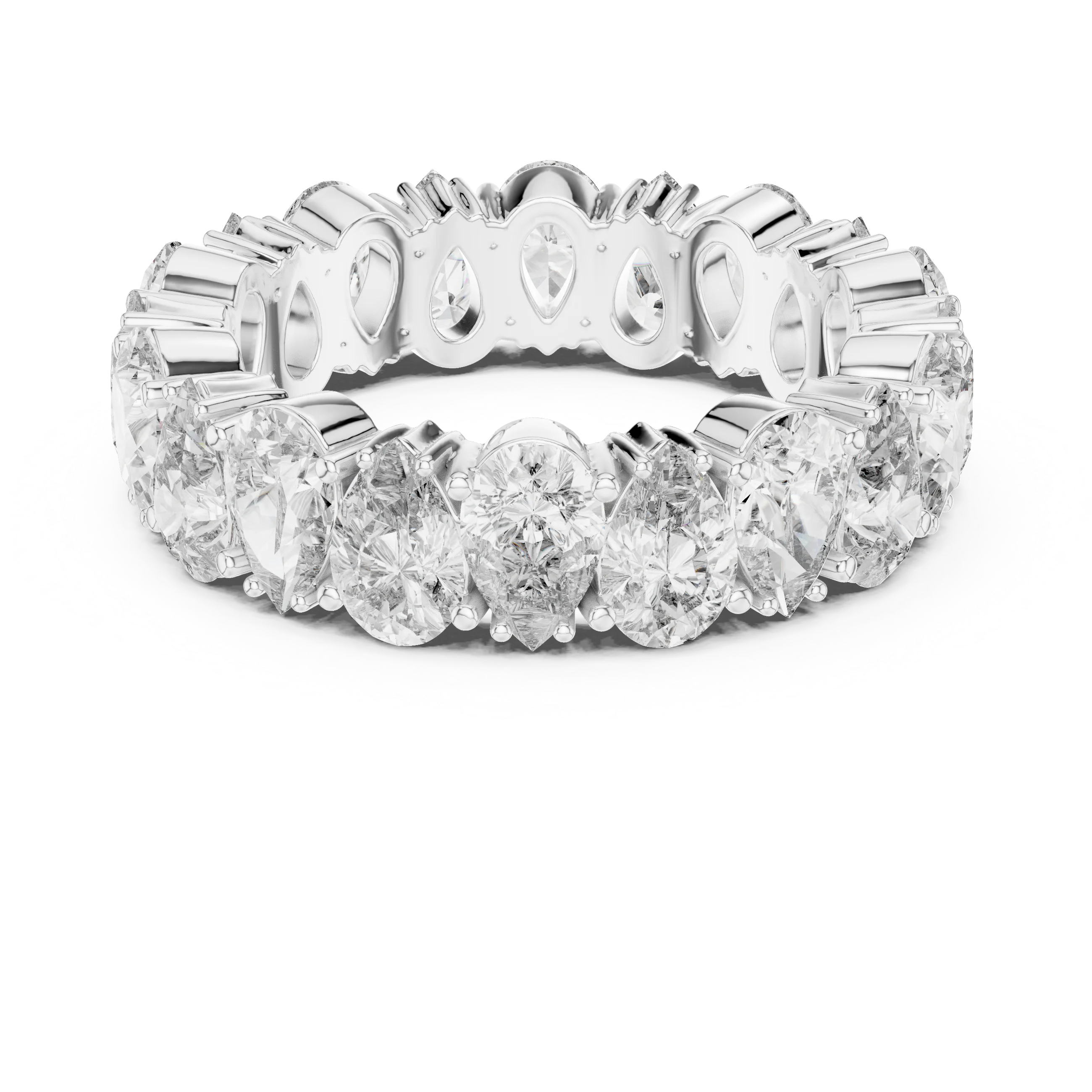 14K Gold Round Lab Diamond Eternity Band