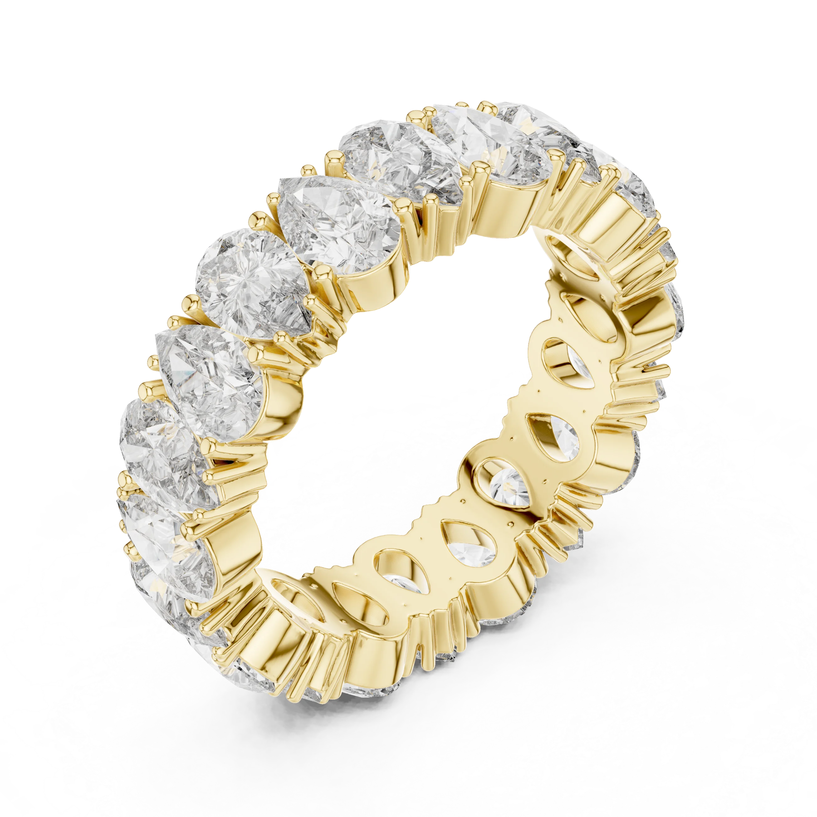 14K Gold Round Lab Diamond Eternity Band