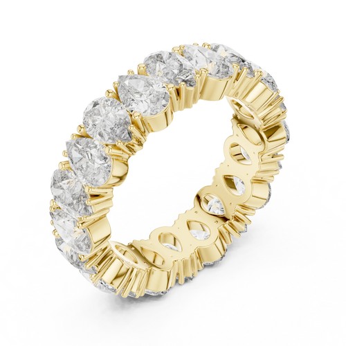 14K Gold Round Lab Diamond Eternity Band