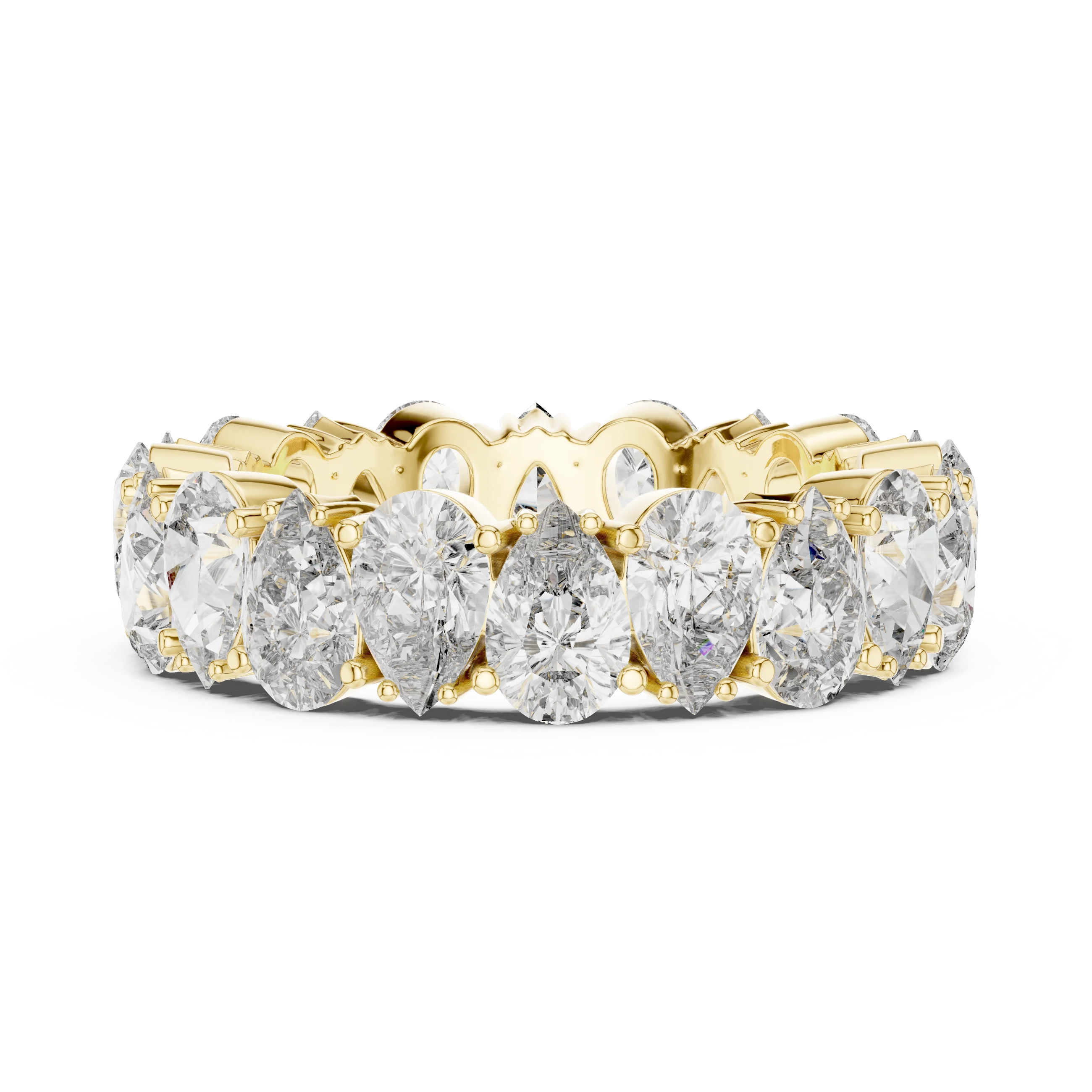 14K Gold Round Lab Diamond Eternity Band