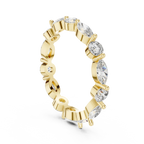 18K Gold Cluster Round Marquise Lab Diamond VVS Wedding Ring