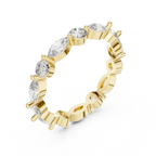 18K Gold Cluster Round Marquise Lab Diamond VVS Wedding Ring