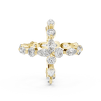 18K Gold Cluster Round Marquise Lab Diamond VVS Wedding Ring