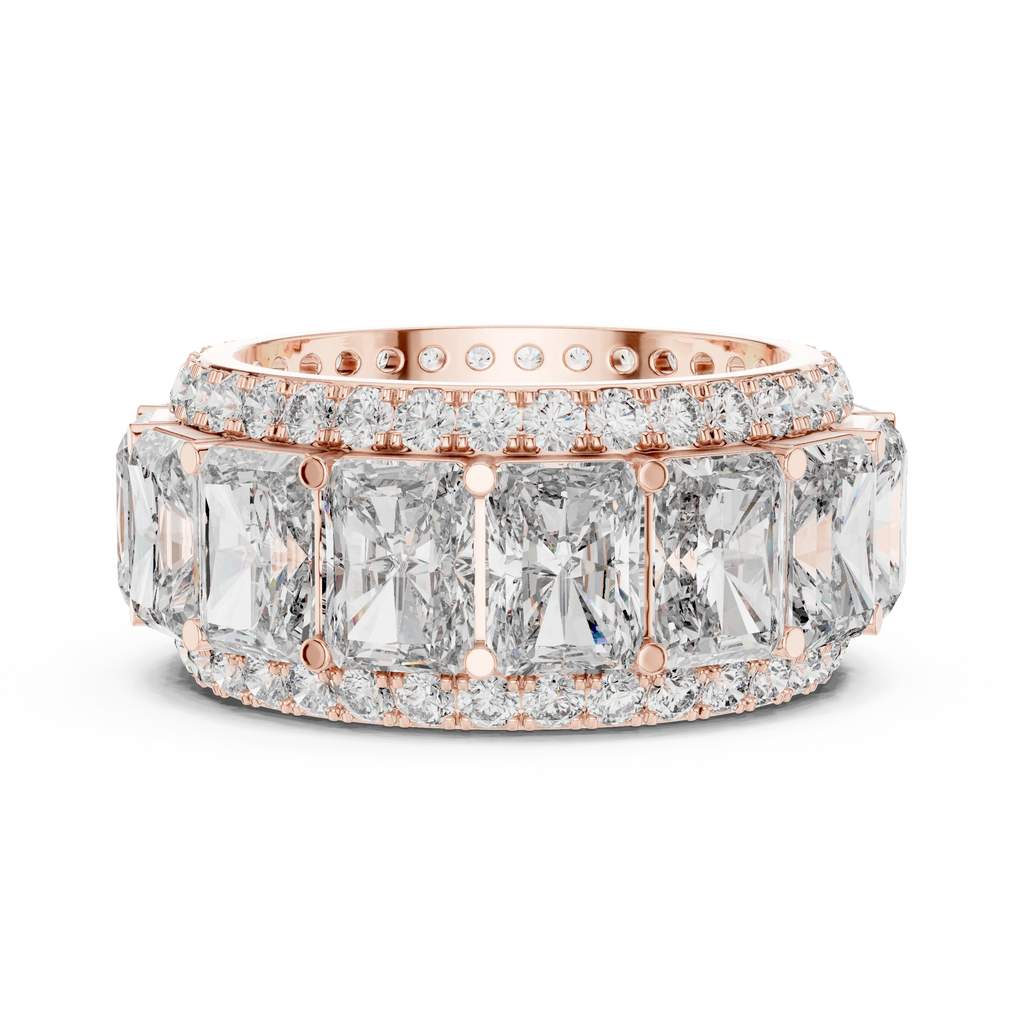 14K White Gold Round VVS1 Moissanite Ring 12.51 CT