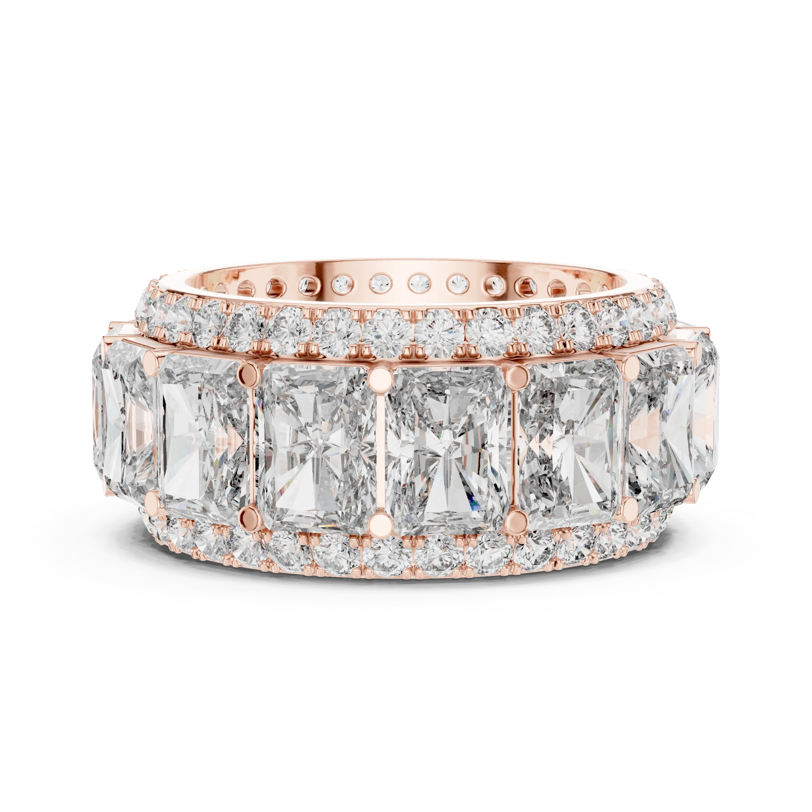 14K White Gold Round VVS1 Moissanite Ring 12.51 CT