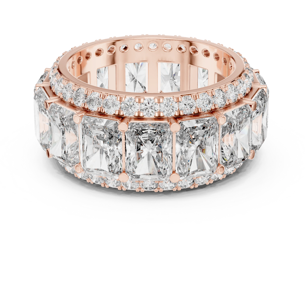 14K White Gold Round VVS1 Moissanite Ring 12.51 CT