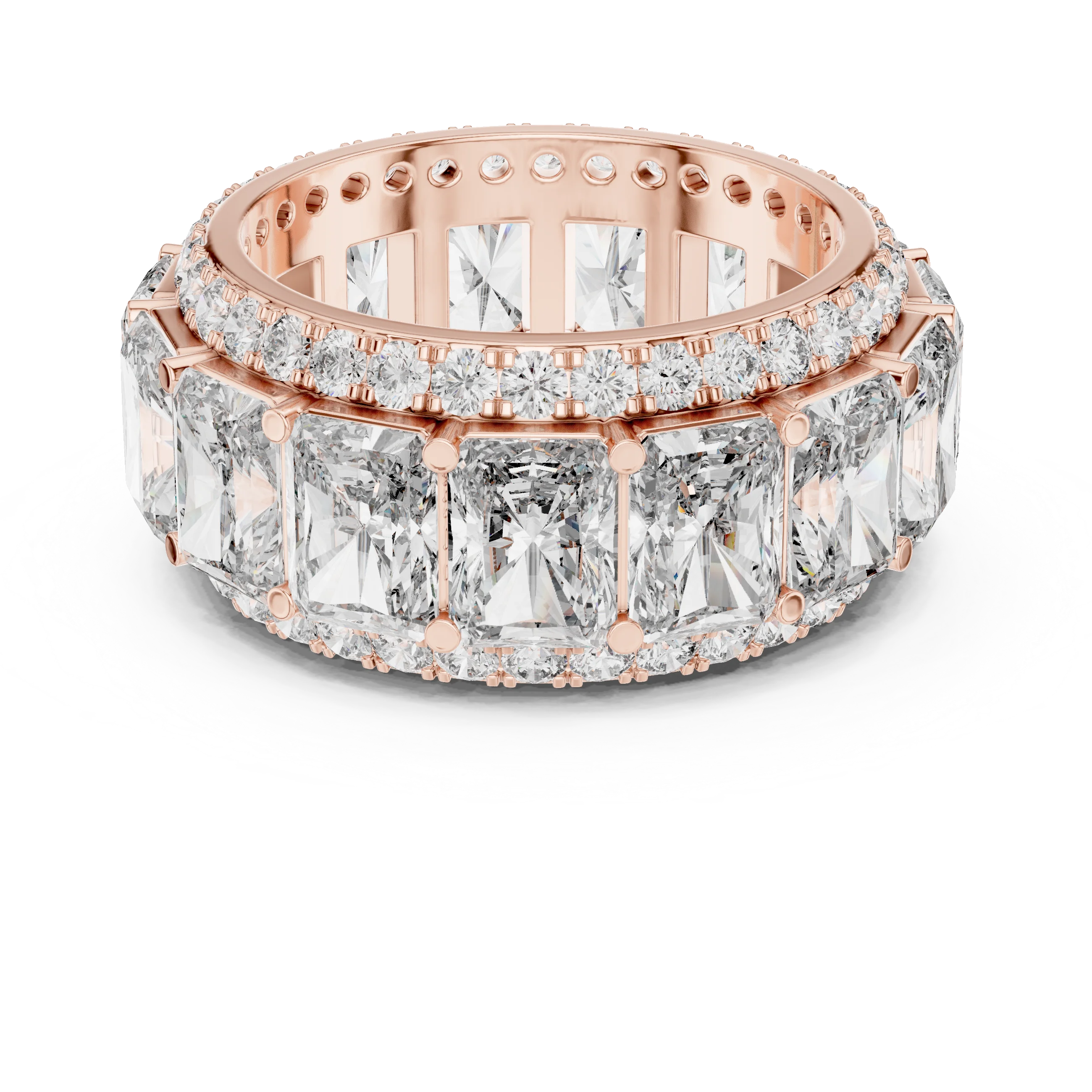 14K White Gold Round VVS1 Moissanite Ring 12.51 CT
