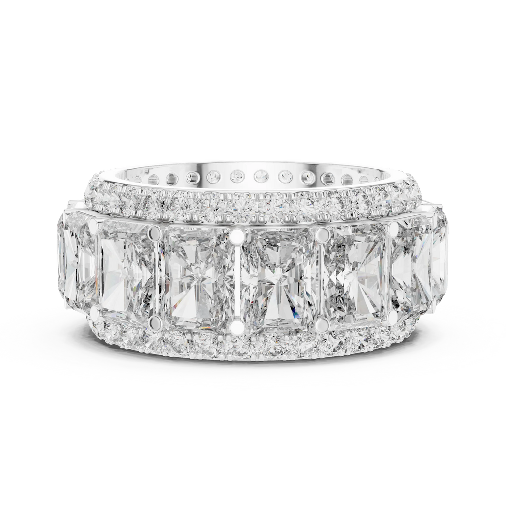 14K White Gold Round VVS1 Moissanite Ring 12.51 CT