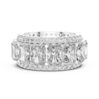 14K White Gold Round VVS1 Moissanite Ring 12.51 CT