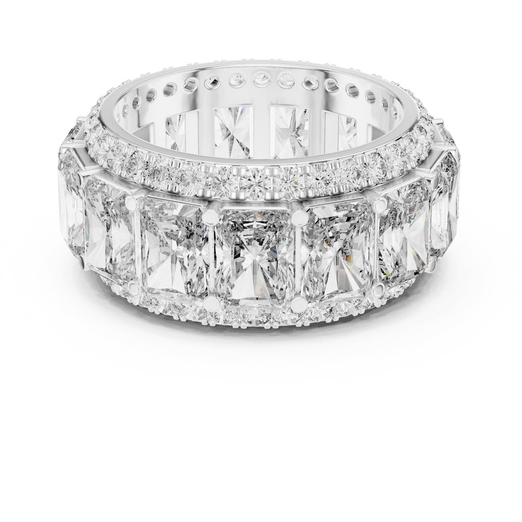 14K White Gold Round VVS1 Moissanite Ring 12.51 CT