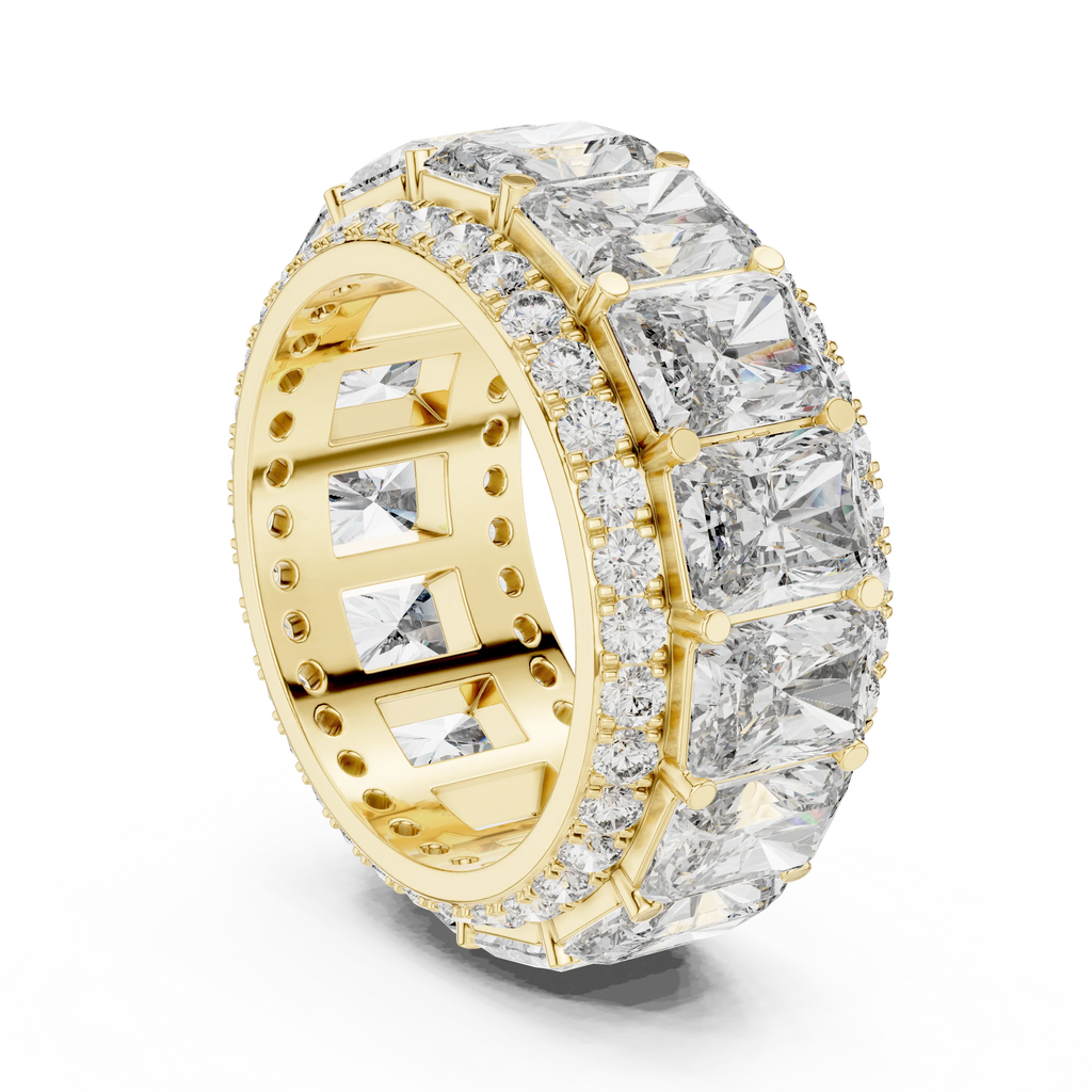14K White Gold Round VVS1 Moissanite Ring 12.51 CT