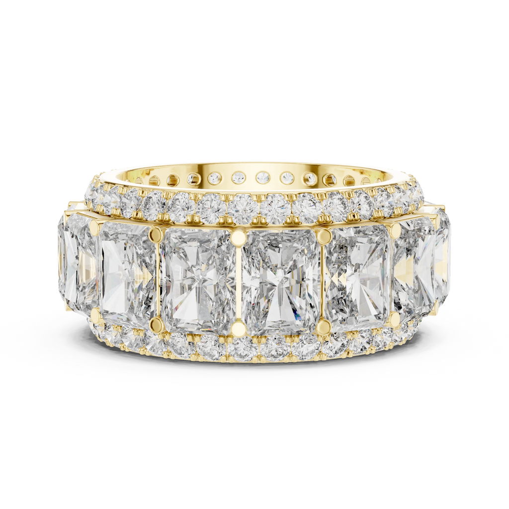14K White Gold Round VVS1 Moissanite Ring 12.51 CT
