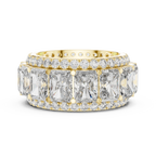 14K White Gold Round VVS1 Moissanite Ring 12.51 CT