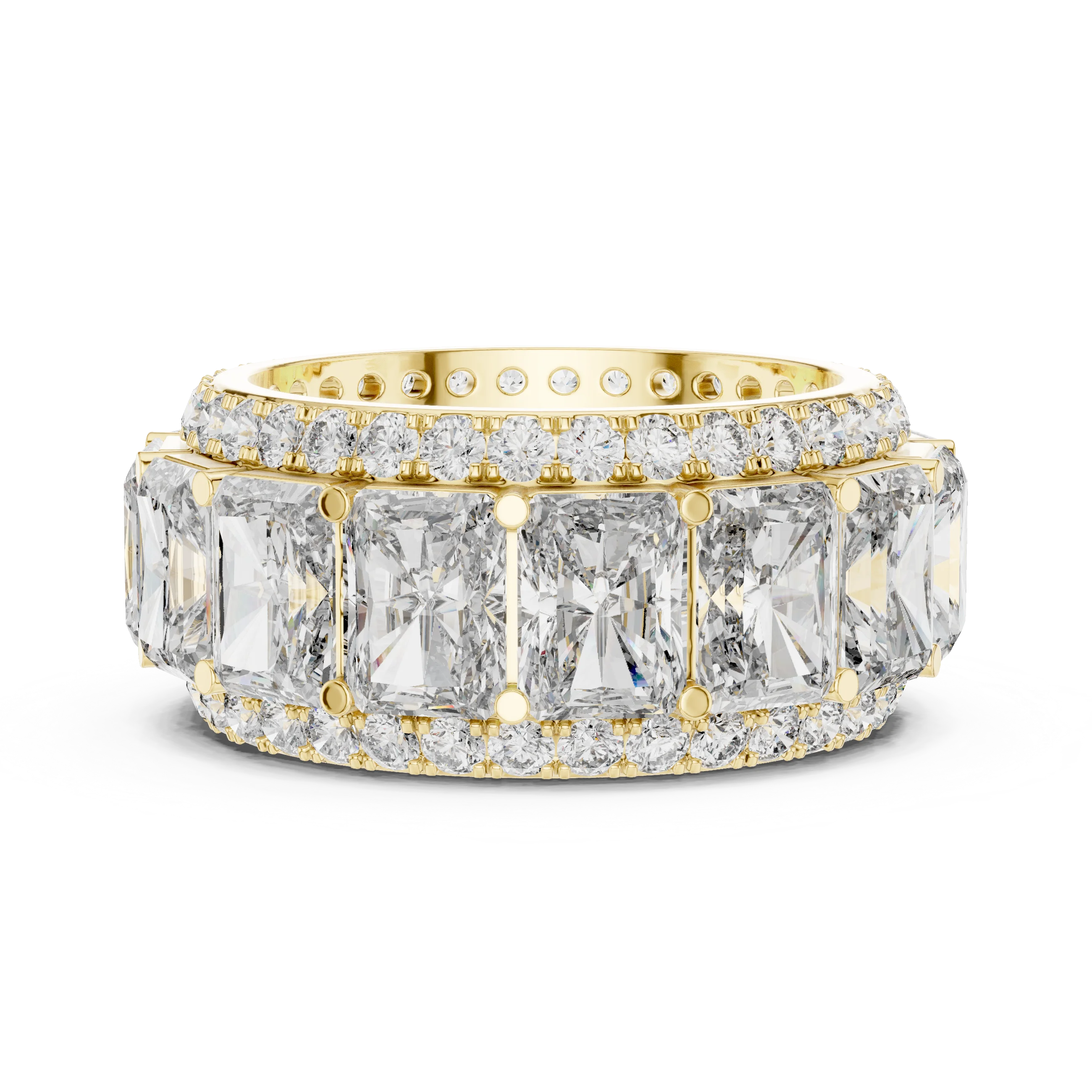 14K White Gold Round VVS1 Moissanite Ring 12.51 CT