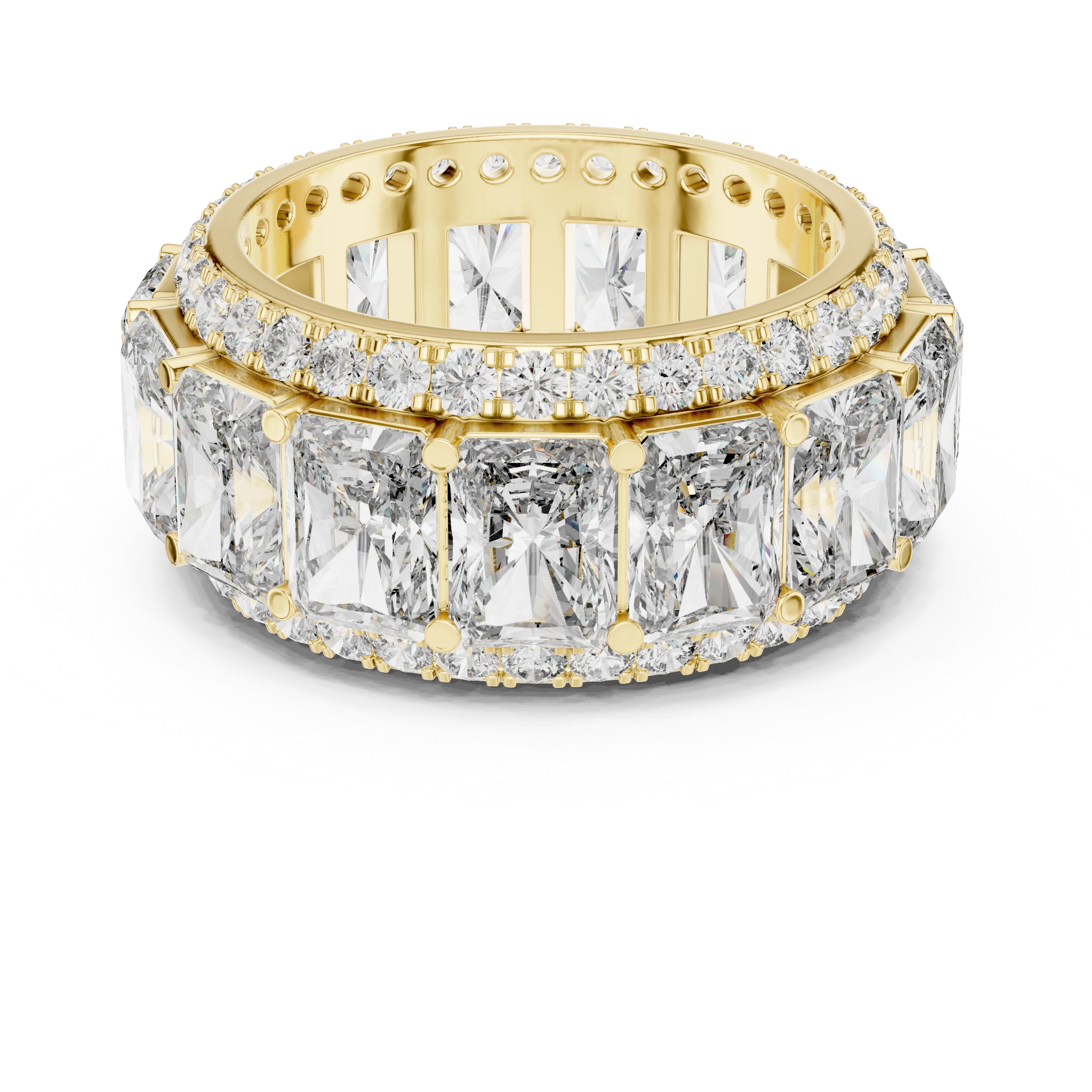 14K White Gold Round VVS1 Moissanite Ring 12.51 CT