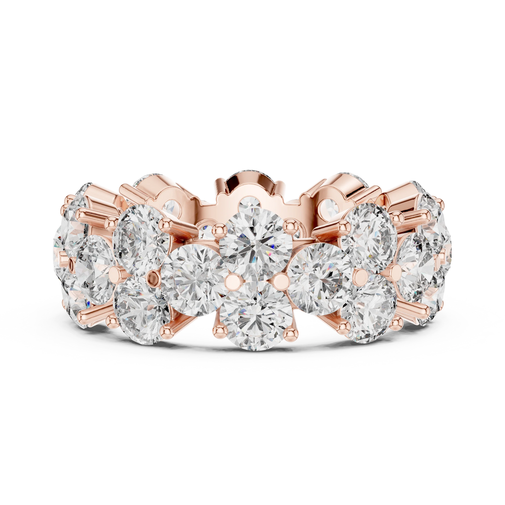 Round Moissanite Pave VVS1 D Color Engagement Ring
