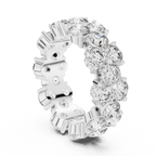 Round Moissanite Pave VVS1 D Color Engagement Ring