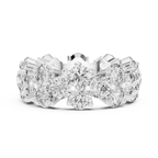 Round Moissanite Pave VVS1 D Color Engagement Ring