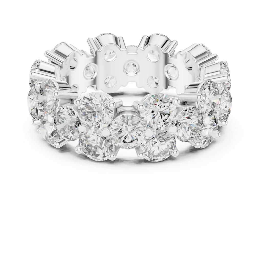 Round Moissanite Pave VVS1 D Color Engagement Ring