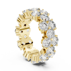 Round Moissanite Pave VVS1 D Color Engagement Ring