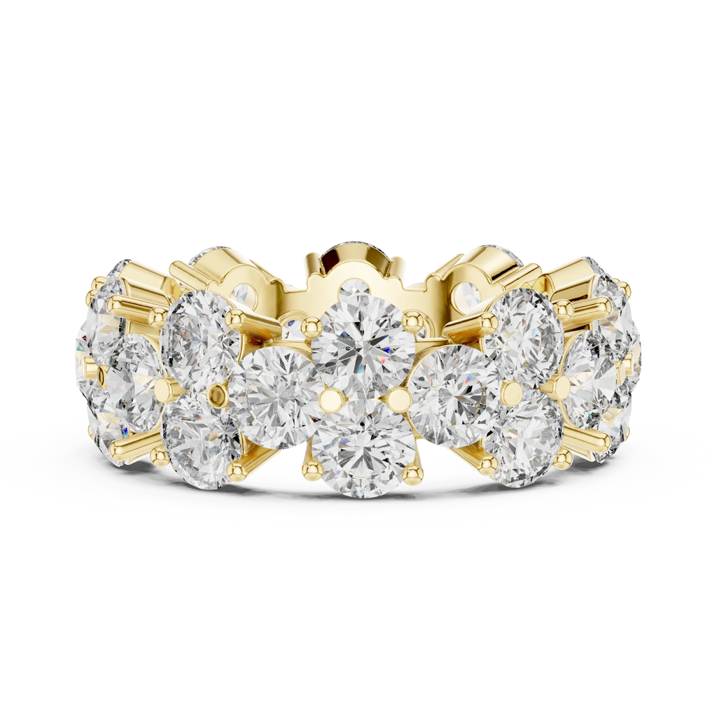 Round Moissanite Pave VVS1 D Color Engagement Ring