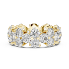 Round Moissanite Pave VVS1 D Color Engagement Ring