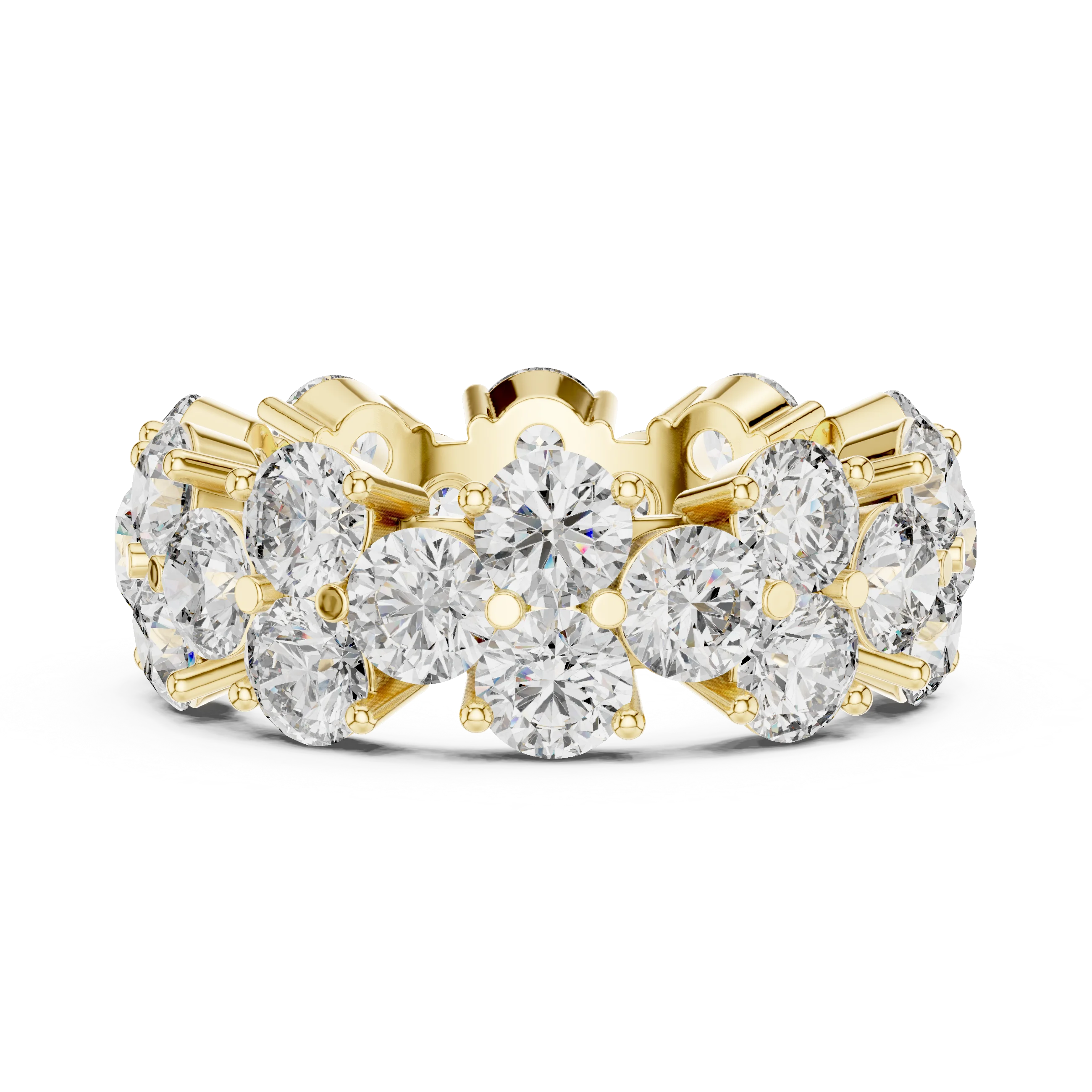 Round Moissanite Pave VVS1 D Color Engagement Ring